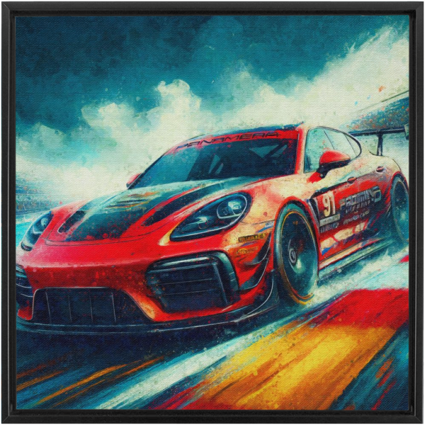 Styllary'S Thrill Panamera Gts Racing Framed Canvas - Image 7