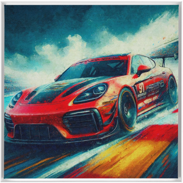 Styllary'S Thrill Panamera Gts Racing Framed Canvas - Image 11