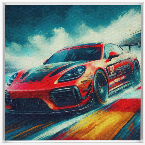 Styllary'S Thrill Panamera Gts Racing Framed Canvas - Image 8