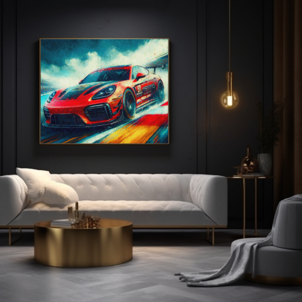 Styllary'S Thrill Panamera Gts Racing Framed Canvas - Image 2