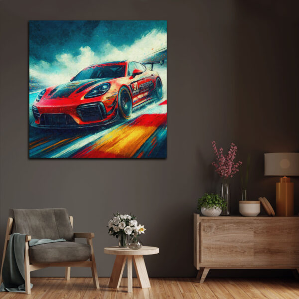 Styllary'S Thrill Panamera Gts Racing Framed Canvas - Image 3