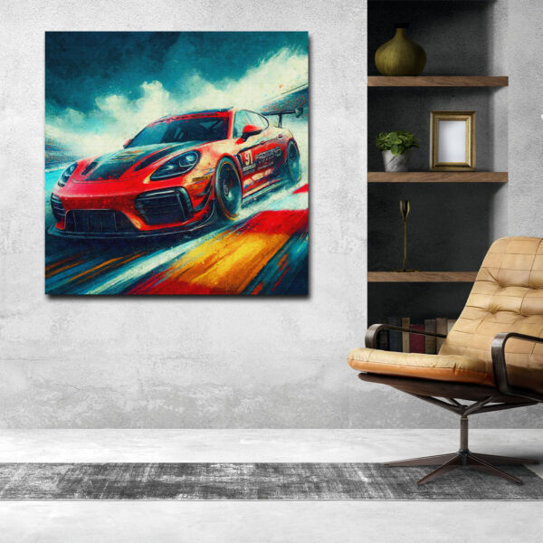 Styllary'S Thrill Panamera Gts Racing Framed Canvas