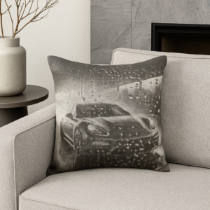 Styllary Monochrome Gts Rainfall Woven Pillow For Car Enthusiasts