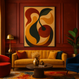 Cherry Essence Framed Flow Wall Art For Calm Interiors