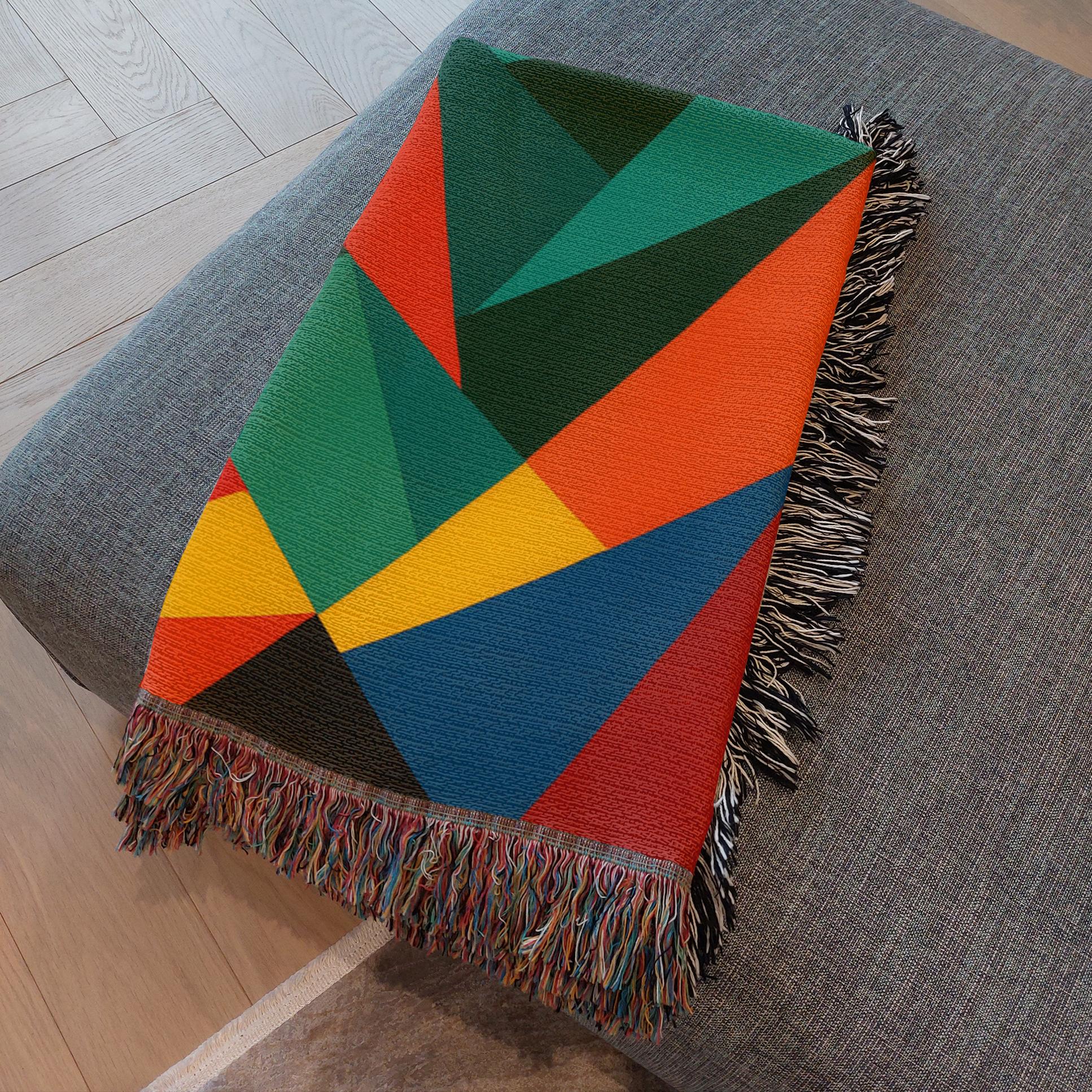 Emerald Ember Woven Throw Blanket - Image 9