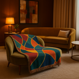 Gilded Currents Luxe Woven Blanket