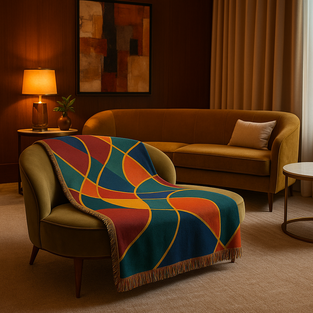 Gilded Currents Luxe Woven Blanket