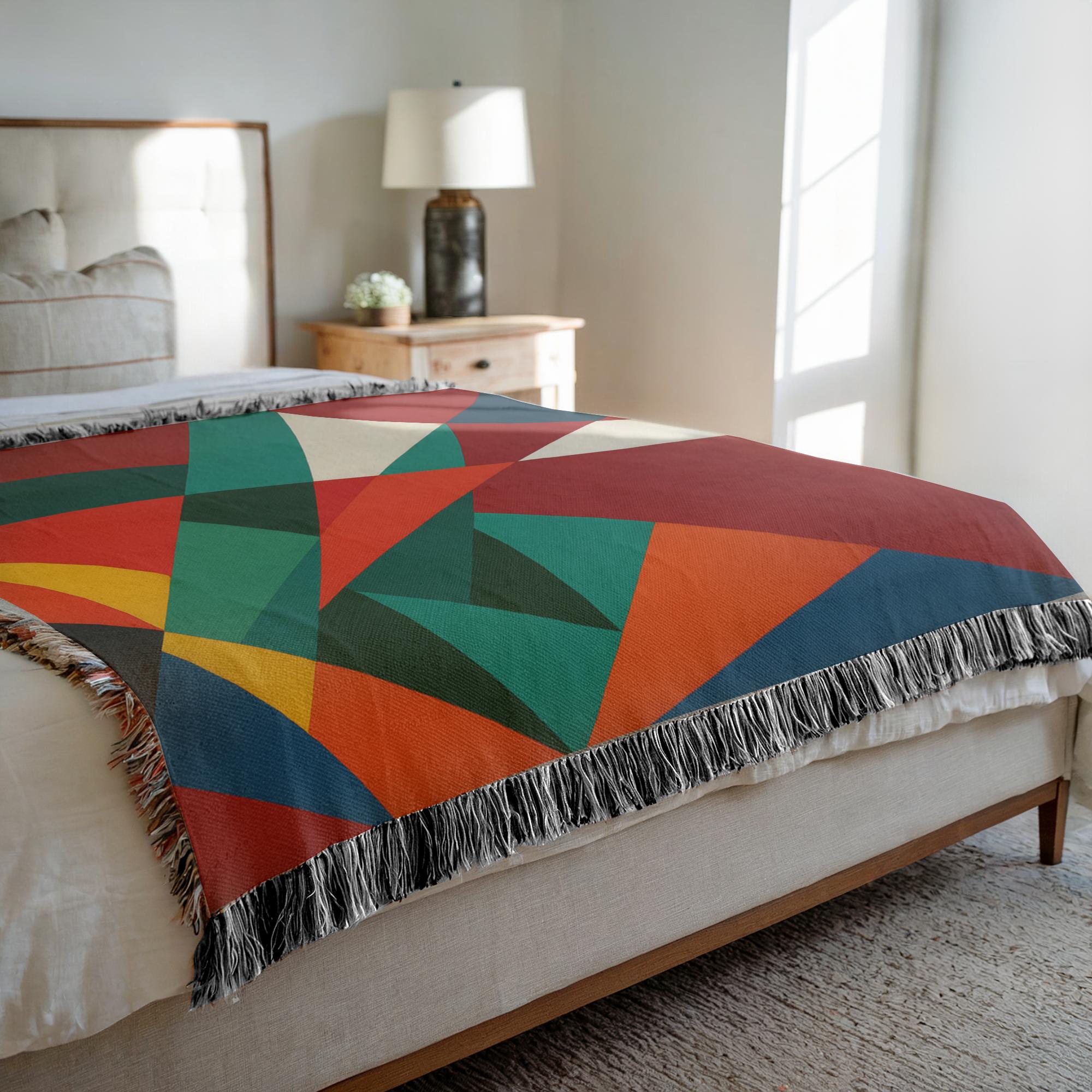 Emerald Ember Woven Throw Blanket - Image 6