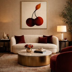 Cherry Aura Minimalist Luxe Wall Art for Modern Homes